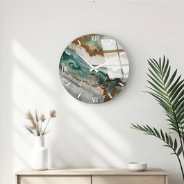 Wallity Reloj de Pared Decorativo de Cristal Multicolor de 40 cm